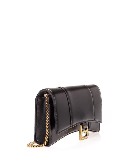 Balenciaga Black Hourglass Mini Chain Wallet