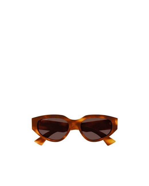 Gucci Brown Eyewear Cat-Eye Frame Sunglasses