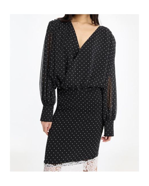 ROTATE BIRGER CHRISTENSEN Black Ruched Blouse