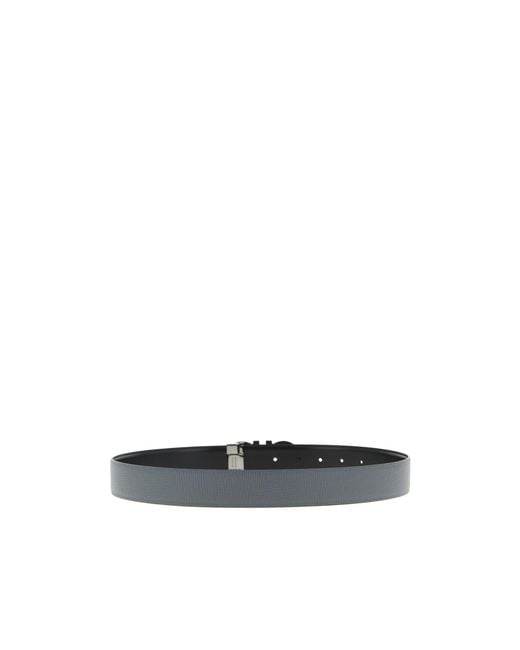 Ferragamo White Gancini Reversible Belt for men