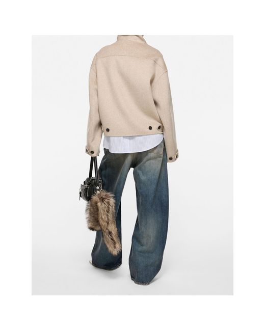 Acne Natural High-Neck Cropped Jacket
