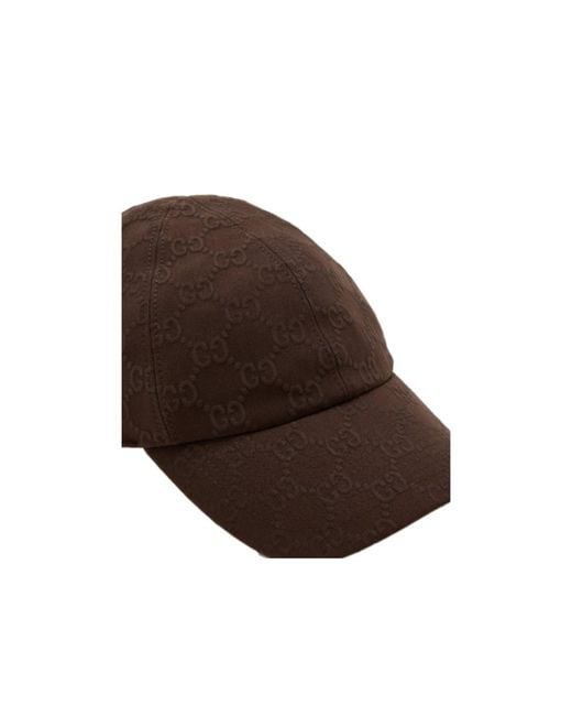 Gucci Brown Embossed Gg Jersey Baseball Hat