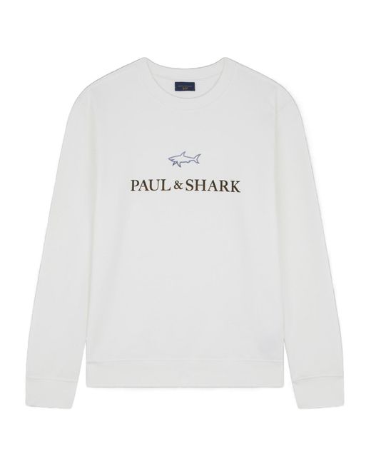 Paul & Shark White Printed Sweatshirt for men