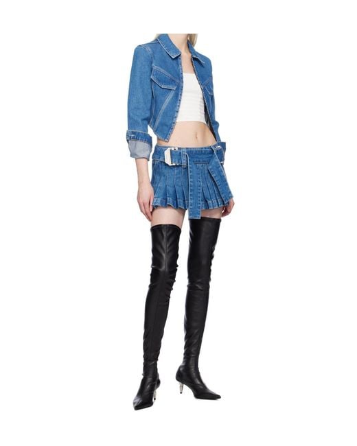Dion Lee Blue Ventral Compact Cropped Top