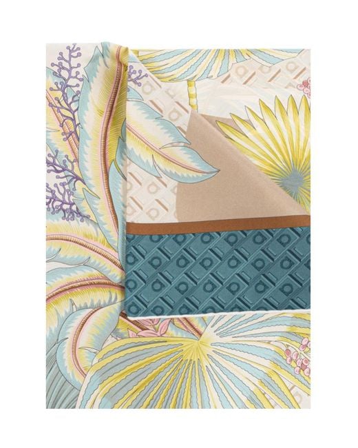 Ferragamo Blue Ferragamo Patterned Print Scarf