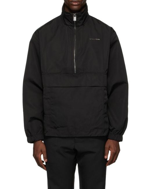 1017 ALYX 9SM Blue Logo Plaque High-Neck Windbreaker for men