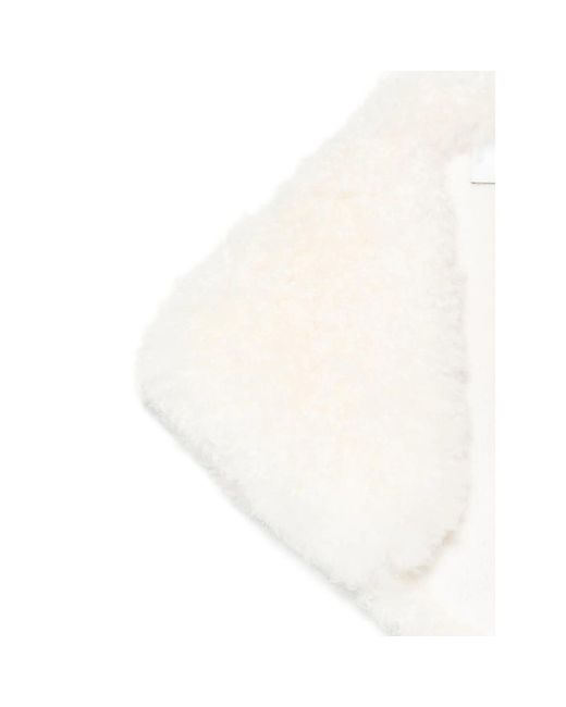 Yves Salomon White Shearling Scarf