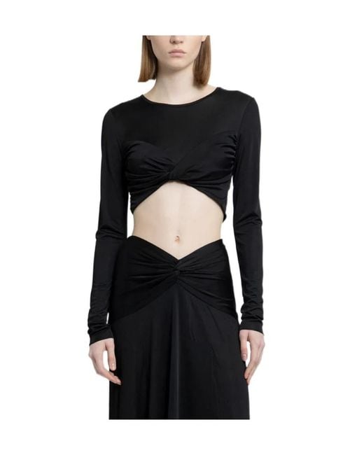 Isabel Marant Black Ruffled Long-Sleeved T-Shirt