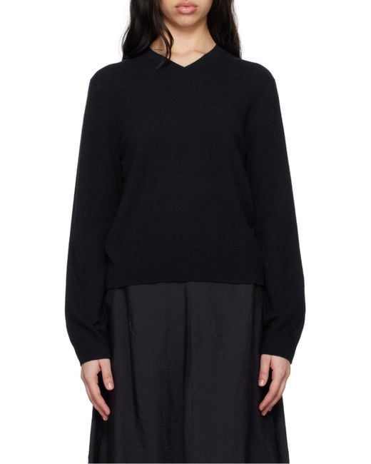 Totême  Blue Totême V-Neck Cashmere Knitted Sweater