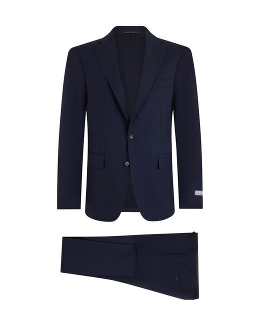 Canali Blue Single-Breasted Wool Suit for men