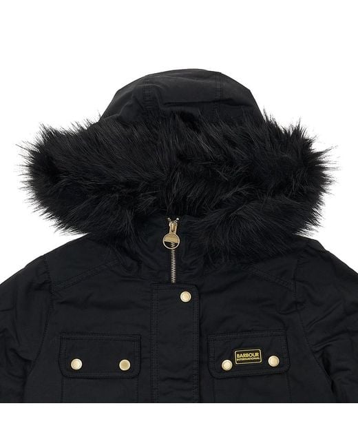 Barbour Black Logo Long-Sleeved Coat