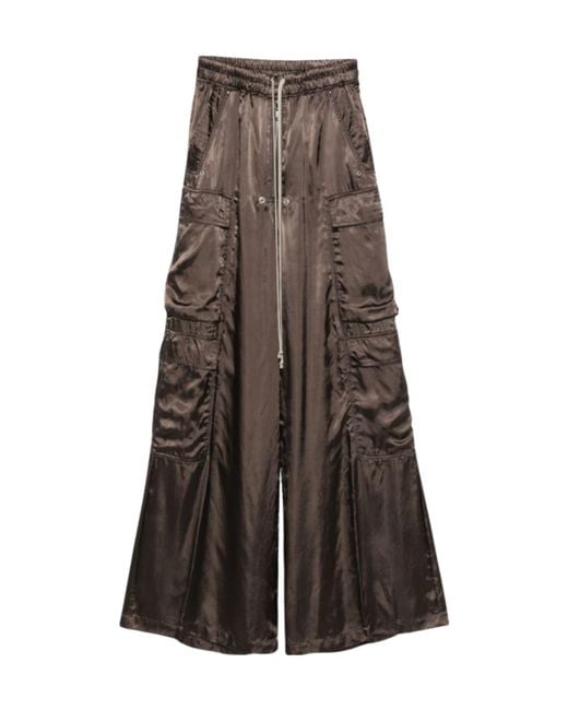 Rick Owens Brown Drawstring Cargo Pants