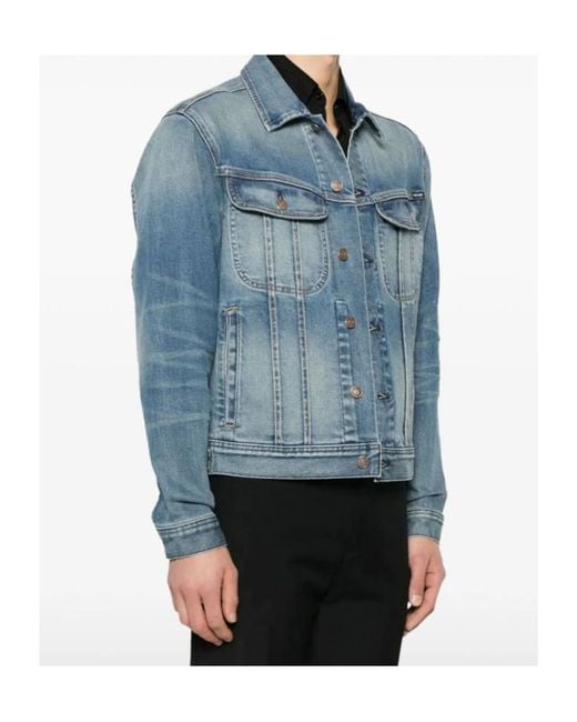 Tom Ford Blue Icon Faded Denim Jacket for men