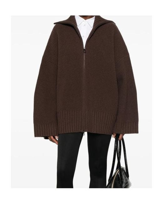 Frankie Shop Brown Long-Sleeve Cardigan
