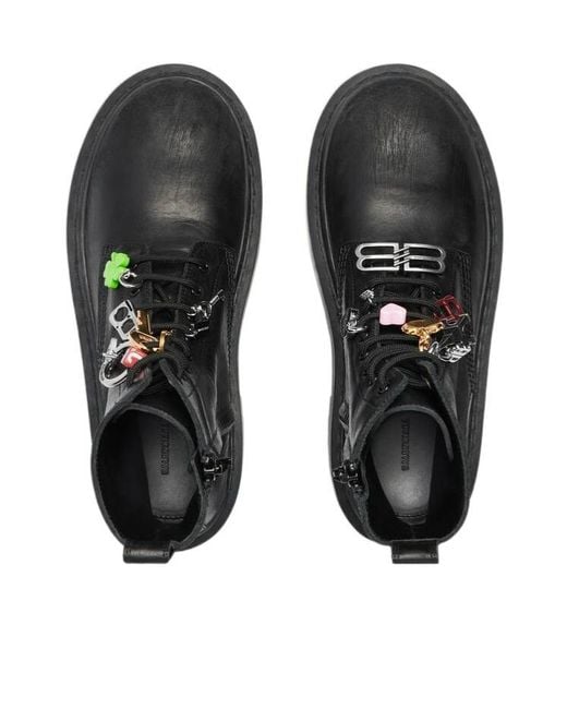 Balenciaga Black Strike Charm Platform Boots