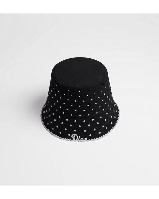Dior Black Polka Teddy-D Small Brim Bucket Hat