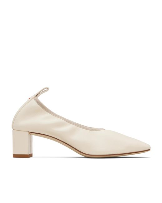 Aeyde White Narissa Ruched High Heels