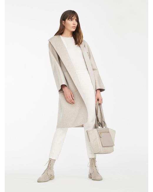 Max Mara White Lilia Belted Long-Sleeved Coat