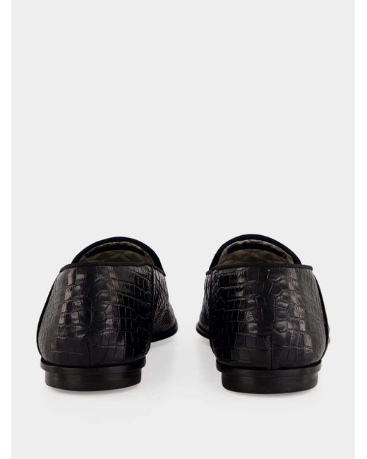 Tom Ford Black Crocodile-Embossed Loafers for men