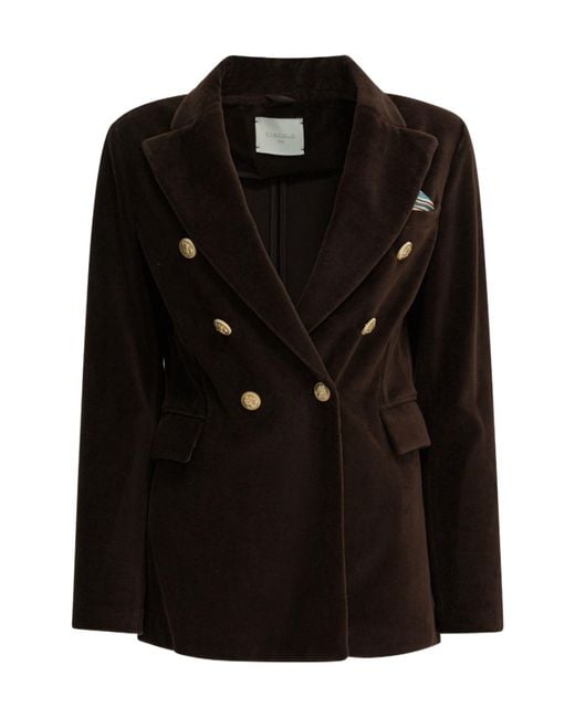 Circolo 1901 Black Double-Breasted Coat