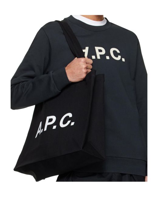 A.P.C. Black Diane Logo Tote Bag for men