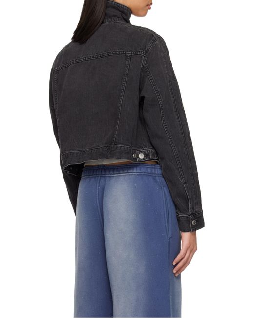 Alexander Wang Black Zip-Up Denim Jacket