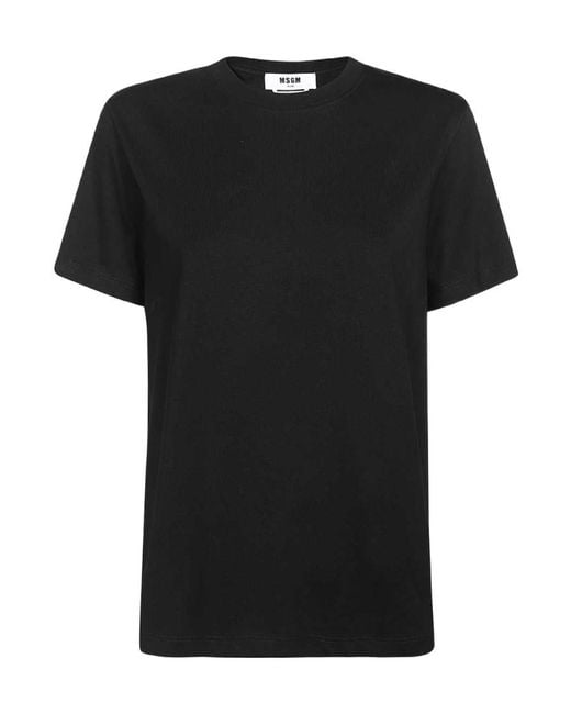 MSGM Black Back Logo Print T-Shirt