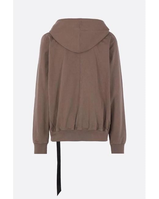 Rick Owens Brown Oversized Drawstring Hoodie for men