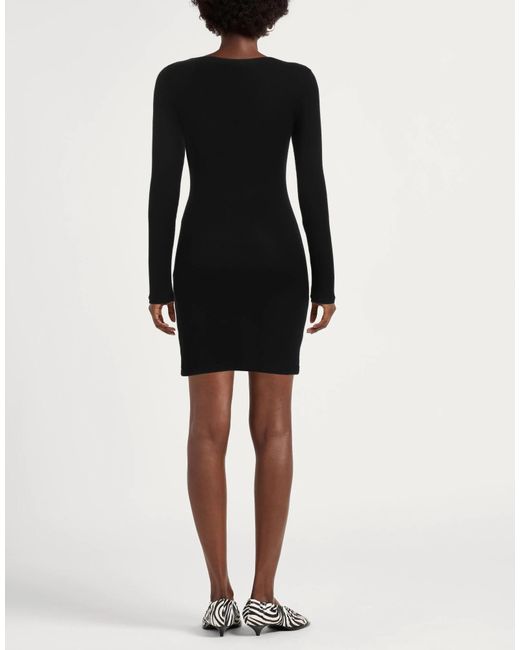 DIESEL Black Solid Color Flare Dress