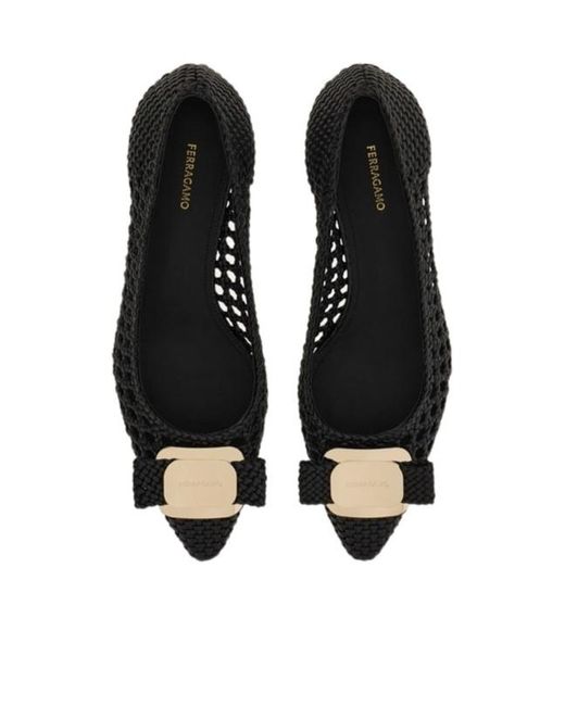 Ferragamo Black Zelma Braided High Heels