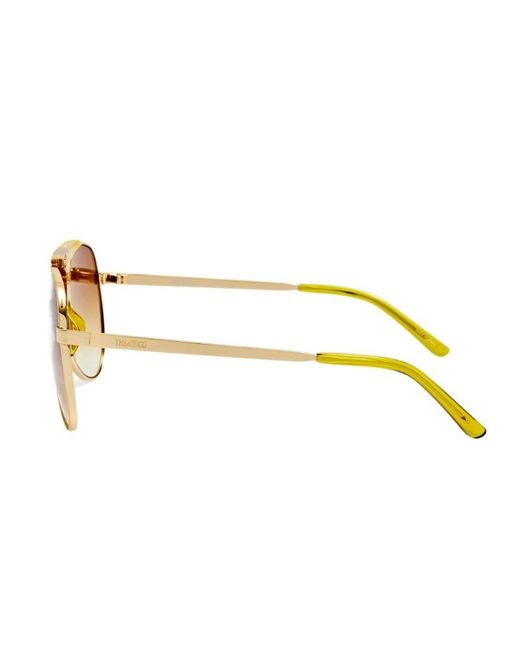 Linda Farrow Metallic Aviator Sunglasses
