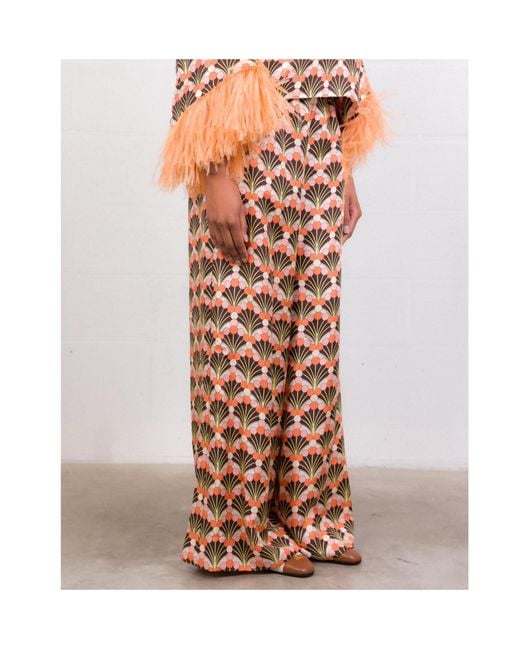 LaDoubleJ White La Doublej Geometric Print Palazzo Pants