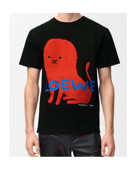 Loewe Black T-Shirt Classique En Coton