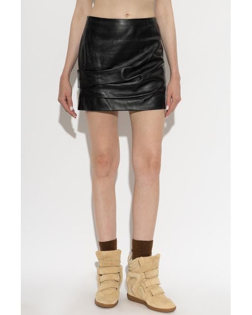 Isabel Marant Black Pleated Midi Skirt