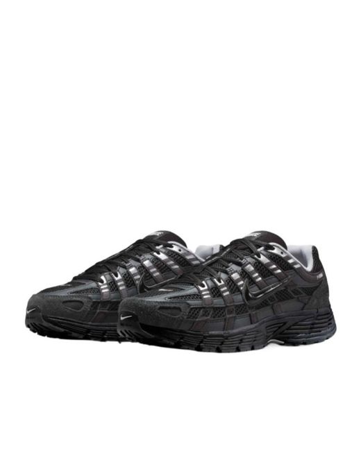 Nike Black P-6000 Suede Running Shoes for men