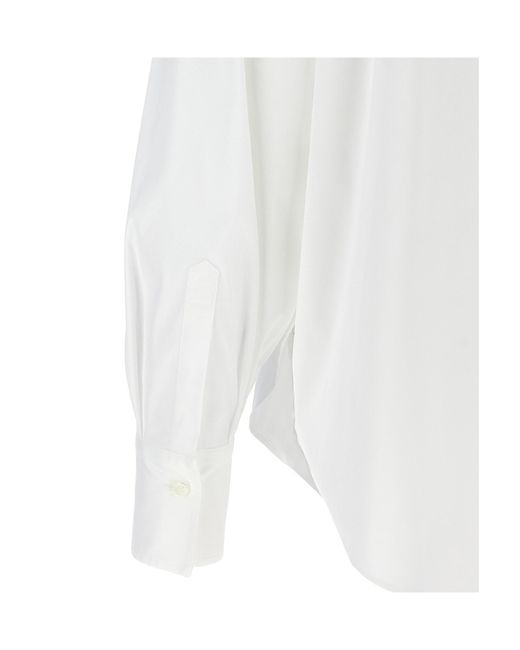 Brunello Cucinelli White Monili-Detailed Long-Sleeved Shirt