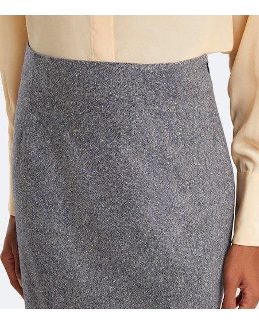 Etro Gray Wool And Silk-Blend Maxi Skirt