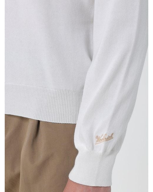 Woolrich White Round-Neck Sweater for men