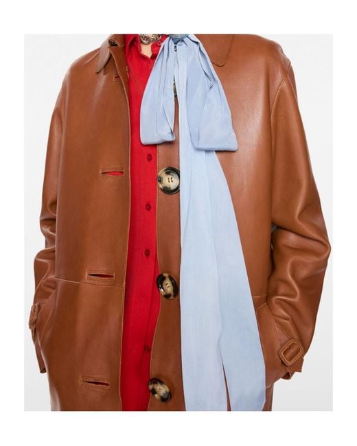 Acne Brown Leather Coat