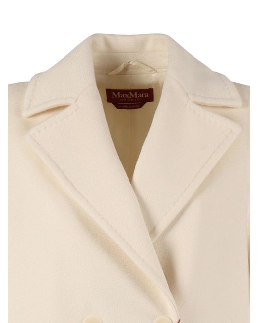 Max Mara Natural Studio Agenda Double-Breasted Long Coat