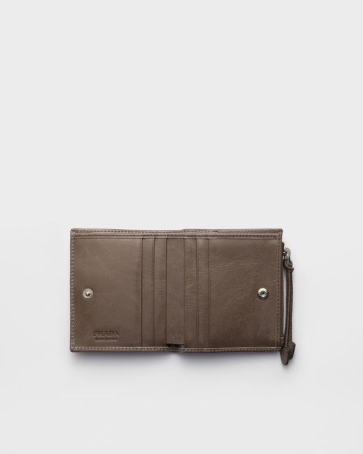 Prada Brown Small Leather Wallet for men