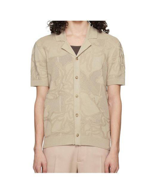 Boss Natural Jacquard-Knit Short-Sleeve Polo Shirt for men