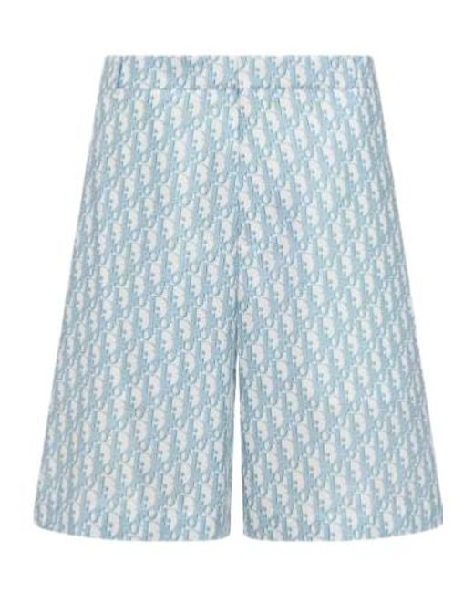 Dior Blue Oblique Bermuda Shorts for men