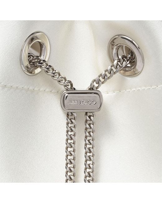 Jimmy Choo White Bon Bon Bucket Bag
