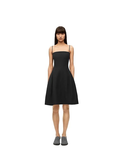 Loewe Black Thin Strapped Flare Silhouette Dress