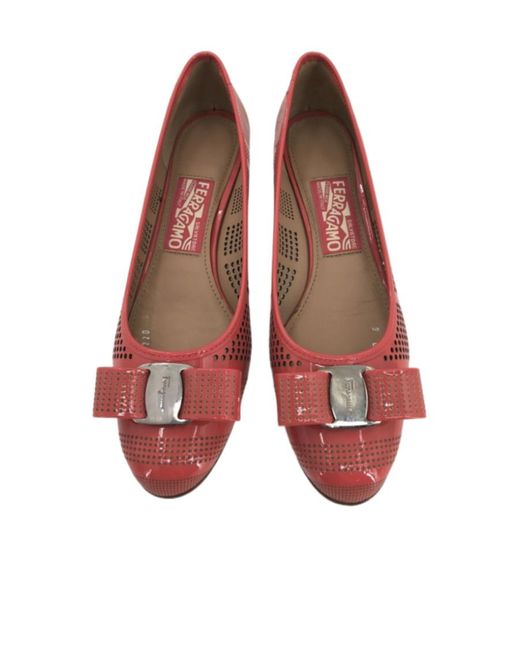Ferragamo Red Logo High Heels