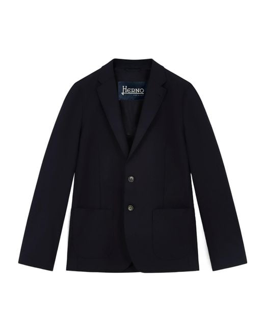 Herno Blue Single-Breasted Blazer for men
