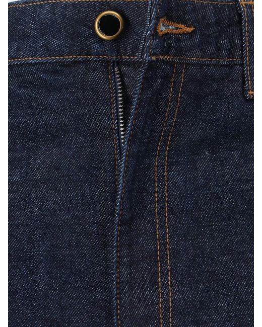 Khaite Blue Button Embellished Straight-Leg Jeans