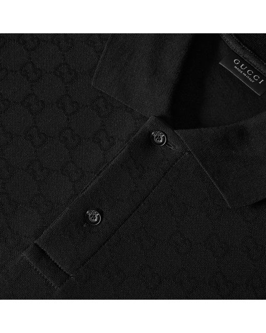 Gucci Black Short-Sleeved Polo Shirt for men
