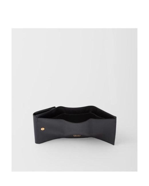 Prada Black Logo Plaque Bi-Fold Wallet